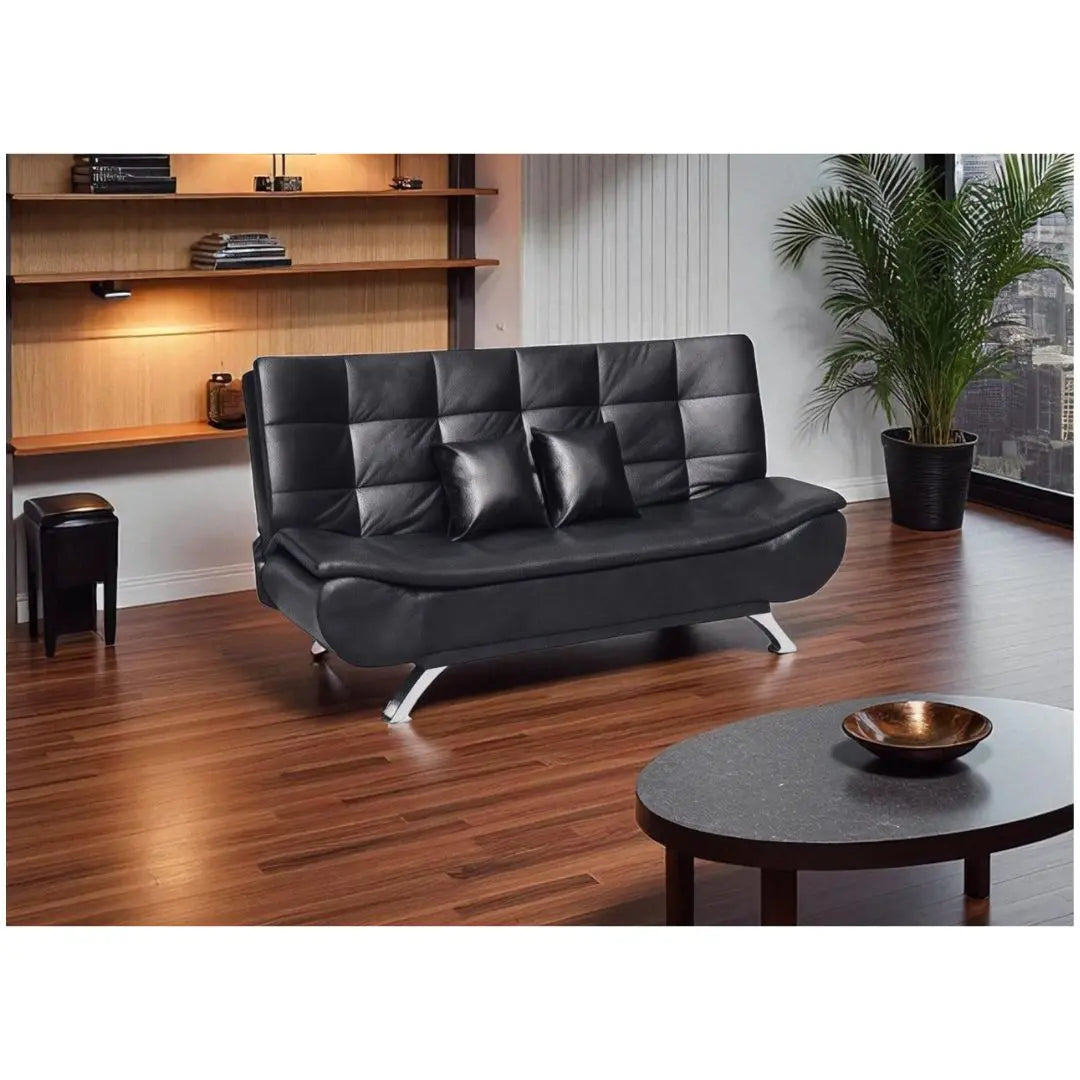 Convertible Sofa Bed in PU Leather for Modern Living Spaces Grandeur Furnishings