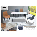 White dining table set with tabletop choices and size information