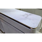 White Shoe Cabinet with Sintered Stone Top and Gold Accents Grandeur Furnishings