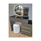 Dressing Table with LED Mirror and Tempered Glass  Vanity Set Grandeur Furnishings