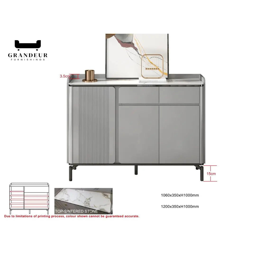 Modern Sintered Stone Top Shoe Cabinet Grandeur Furnishings