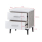 Modern 2-Drawer Bedside Table in White & Grey Finish Grandeur Furnishings