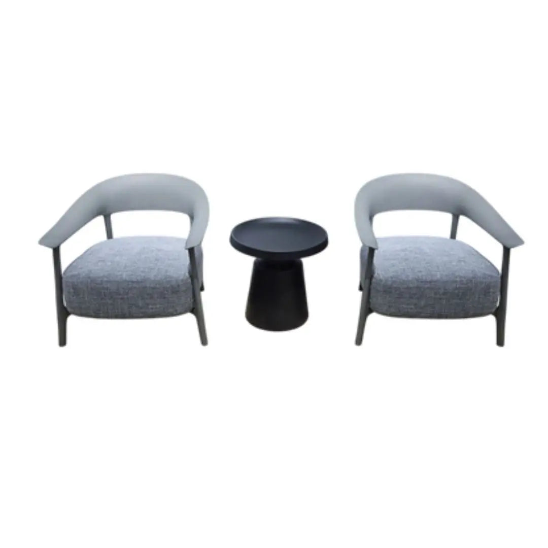 Modern Lounge Chair Set with Table – Stylish and Comfortable (Black & Grey Options) Grandeur Furnishings