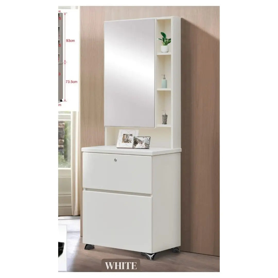 Dressing Table with Vanity Mirror & Storage Shelves Elegant Make Up Table Grandeur Furnishings