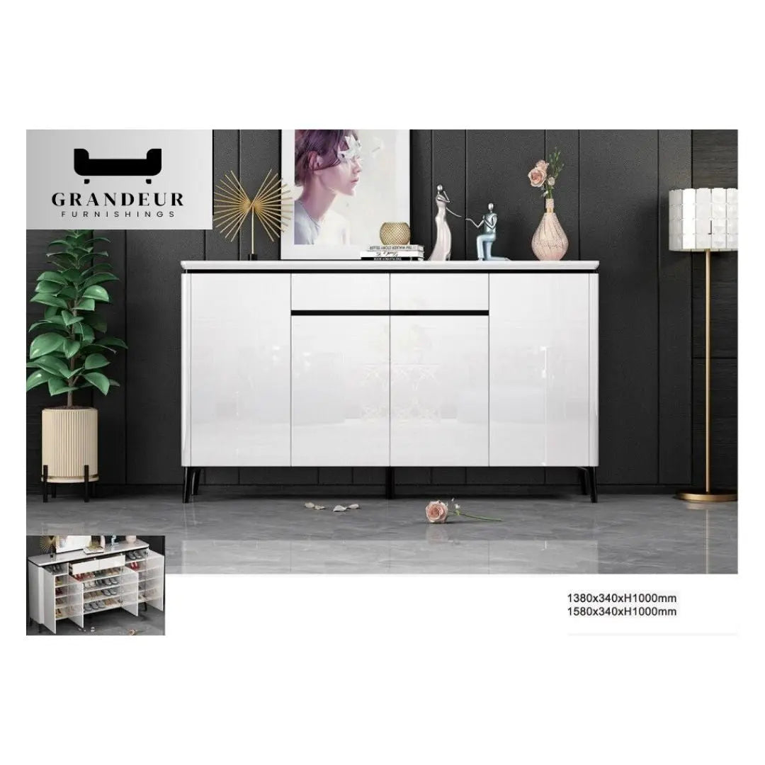 Modern Shoe Cabinet with Spacious Storage – Available in 5 Sizes & 2 Colours Grandeur Furnishings