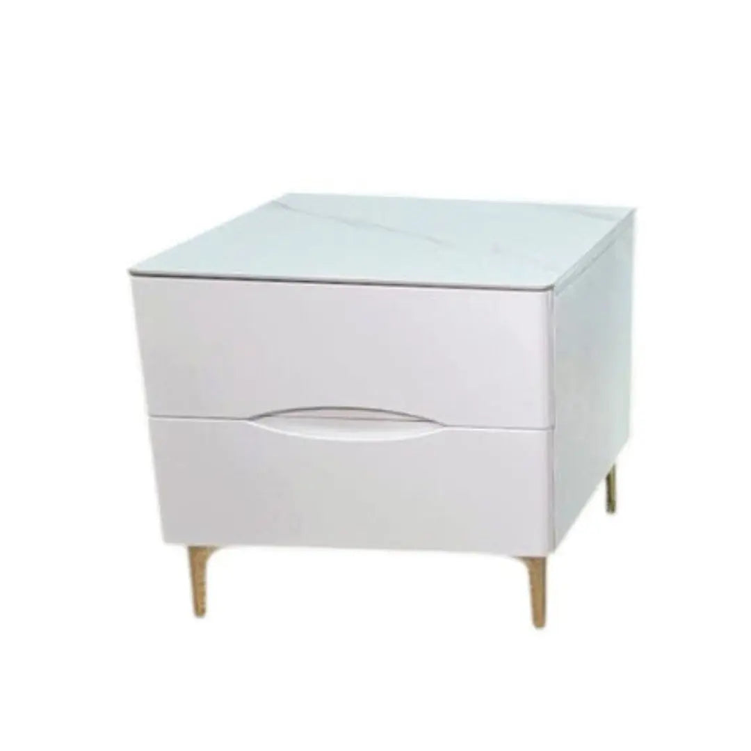 Luxury Gloss Sintered Stone Top Bedside Table Grandeur Furnishings