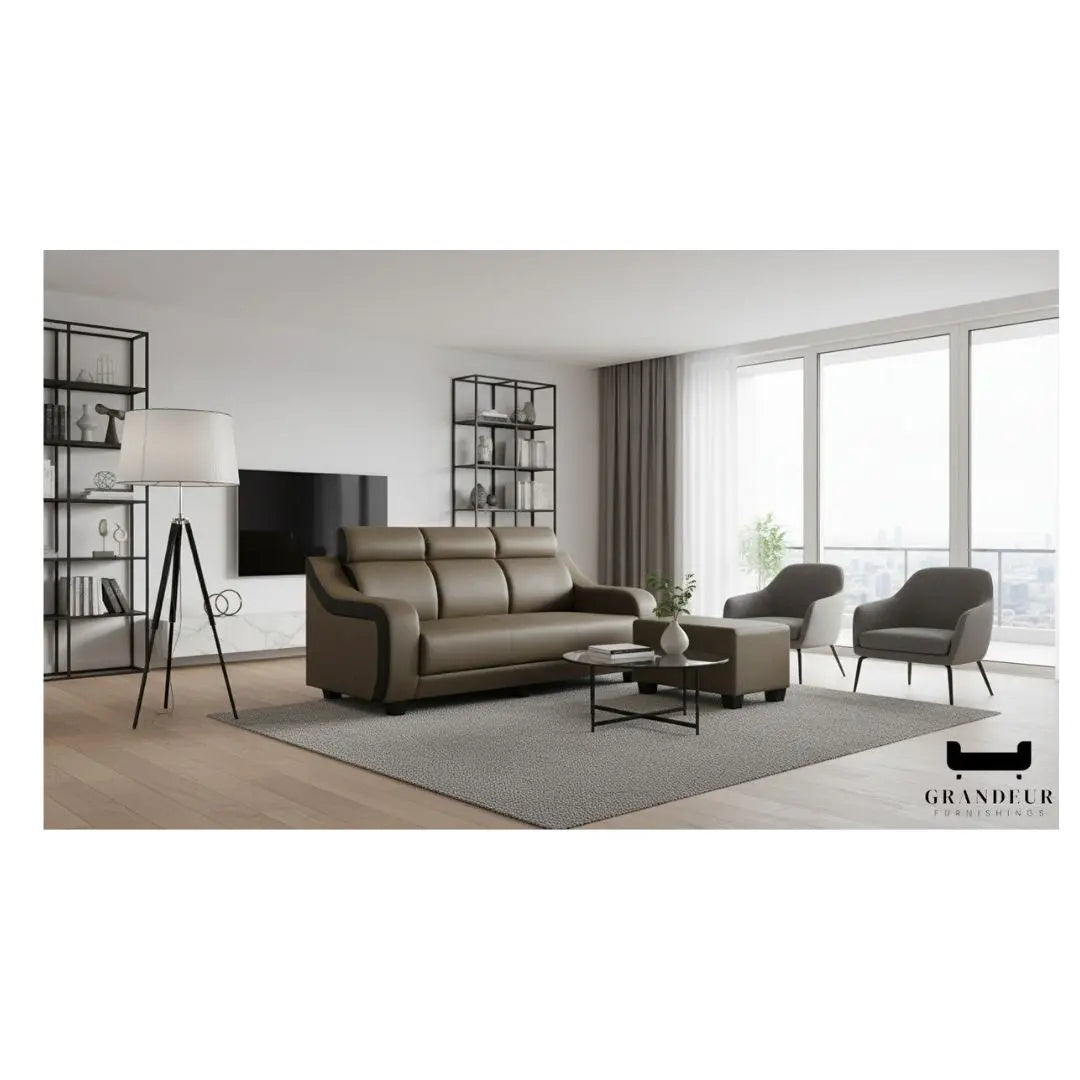 Elegant 3 Seater Sofa with Ottoman Foot Stool Grandeur Furnishings