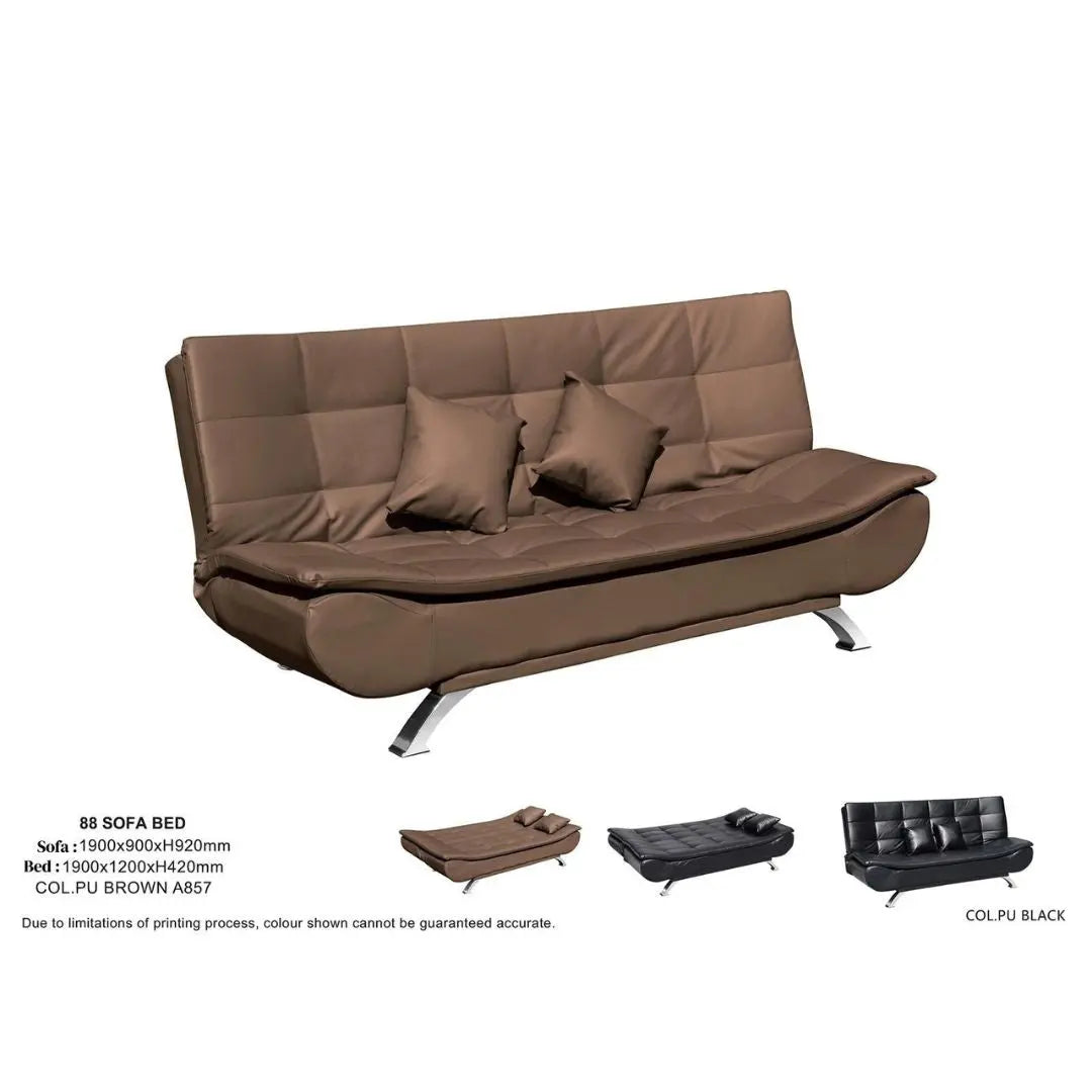 Convertible Sofa Bed in PU Leather for Modern Living Spaces Grandeur Furnishings