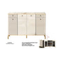 Elegant Shoe Cabinet with Gold-Plated Chrome Legs & Gloss White Sintered Stone Top Grandeur Furnishings