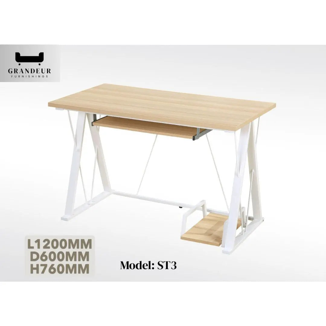 Modern Home Office Desk Study Table with Storage / Keyboard Tray - Multiple Models Available Grandeur Furnishings