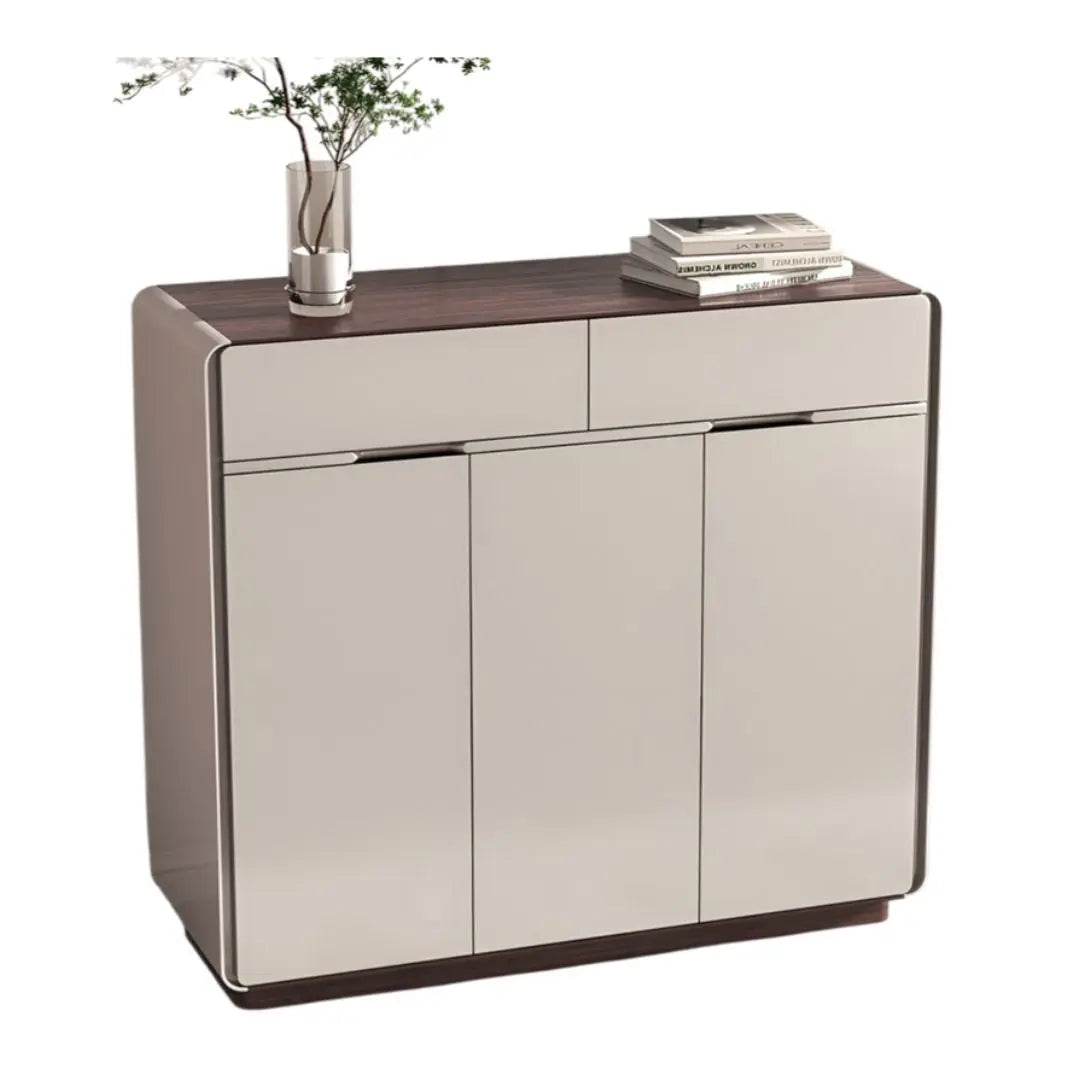 Shoe Cabinet with Wood Veneer Top Grandeur Furnishings