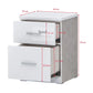 Modern 2-Drawer Bedside Table in White & Grey Finish Grandeur Furnishings