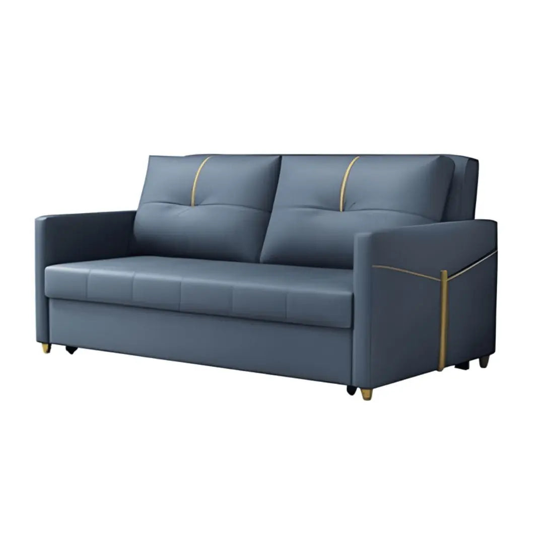 Versatile Sofa Bed with Gold Accents – Available in Blue, Teal, and Grey Grandeur Furnishings