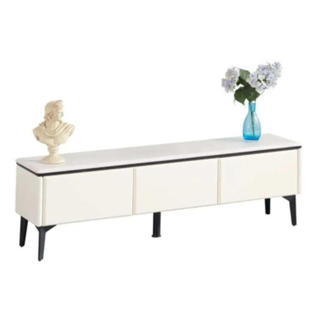 Contemporary TV Console & Coffee Table Set – Sleek White Design, Spacious Storage Grandeur Furnishings