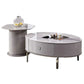 Elegant Grey Marble Coffee and TV Stand Set Grandeur Furnishings
