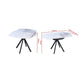 Modern Round Extendable Sintered Stone Dining Table Set with Metal Base and PU Chairs 1+4 Grandeur Furnishings