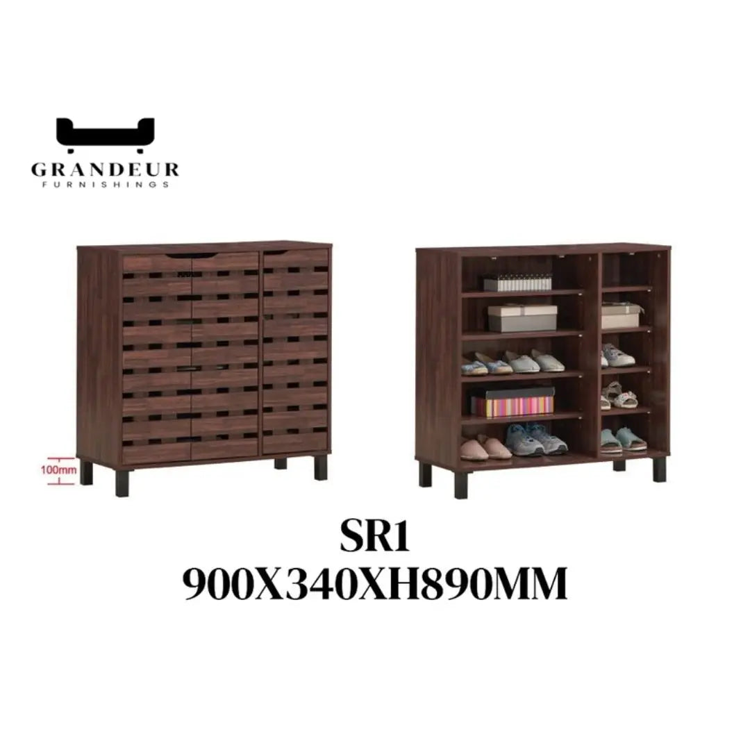 Modern Wooden Shoe Cabinet – Stylish and Spacious Storage Shoe Rack (6 Sizes) Grandeur Furnishings