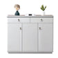 Glossy Shoe Cabinet with Glass Top Grandeur Furnishings