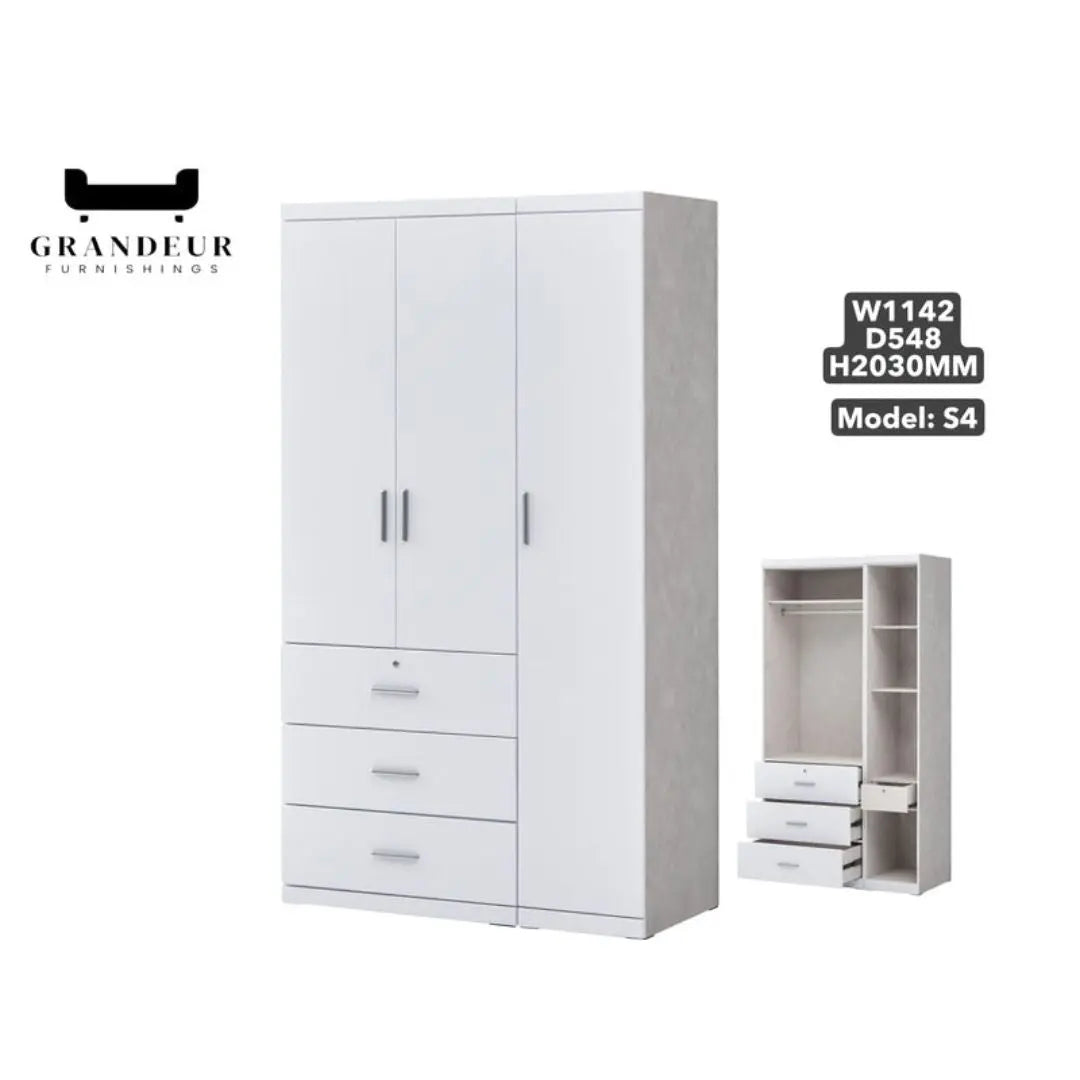 Modern White Wardrobe Collection Grandeur Furnishings