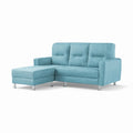 Pale blue Elara sofa with matching ottoman