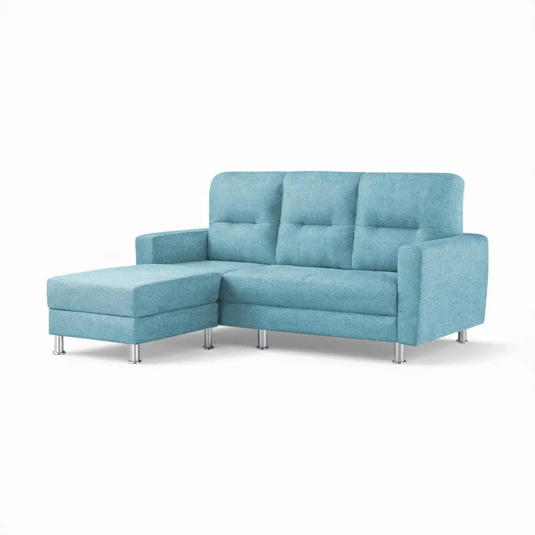 Elara Contemporary Fabric Sofa Set with Metal Legs - Available in 2-Seater, 3-Seater & L-Shape Configuration with Ottoman Grandeur Furnishings