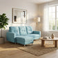 Elara Contemporary Fabric Sofa Set with Metal Legs - Available in 2-Seater, 3-Seater & L-Shape Configuration with Ottoman Grandeur Furnishings