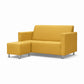 LINA Fabric Sofa with Ottoman Stool | Modern Minimalist Couch with Footrest | Compact Living Room Furniture L-Shape Flexible Layout Grandeur Furnishings
