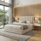 Noelle Premium Fabric Divan Bed Frame | Modern Fluted Headboard Grandeur Furnishings