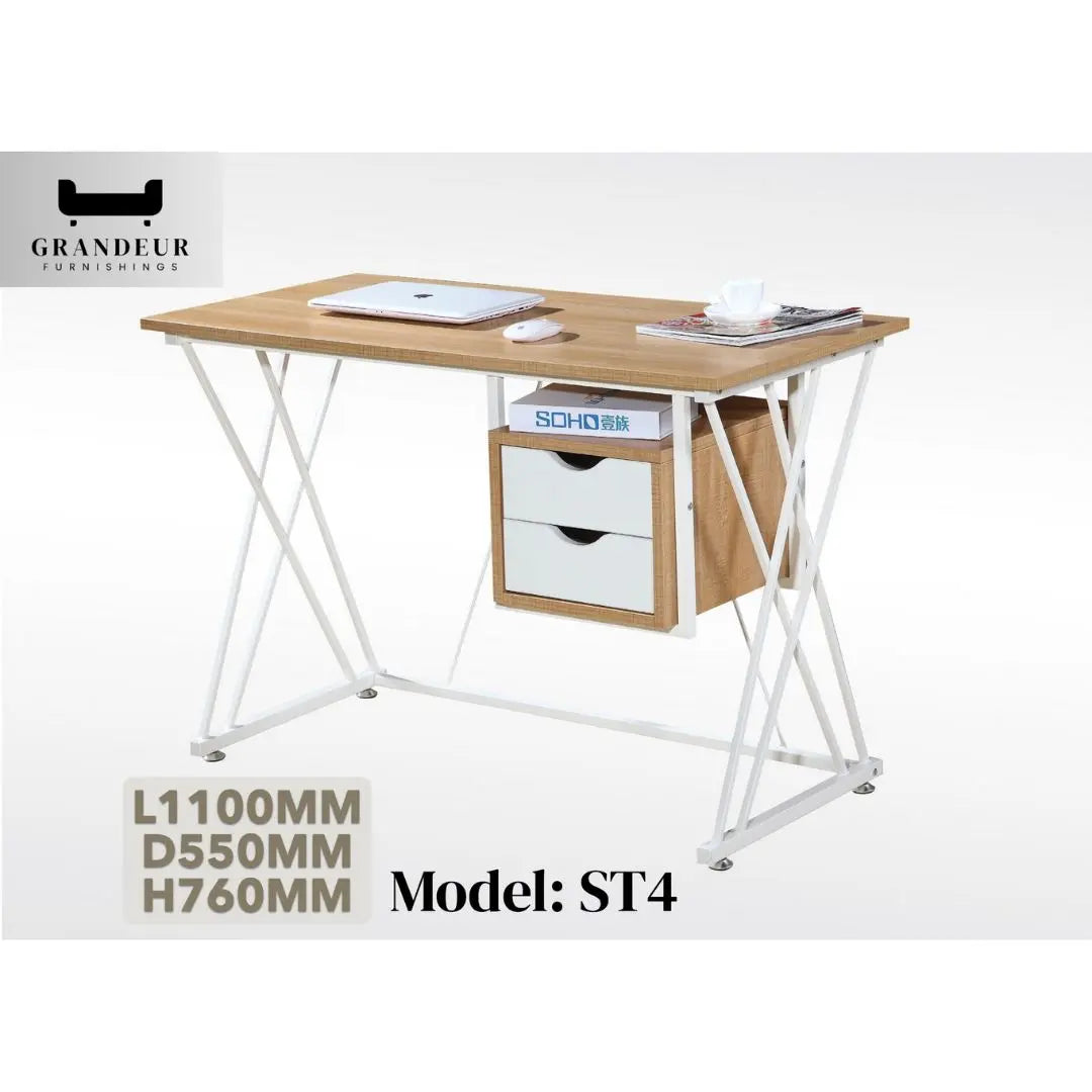 Modern Home Office Desk Study Table with Storage / Keyboard Tray - Multiple Models Available Grandeur Furnishings
