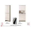 Off-white shoe cabinet options with glass-top detail and sizes