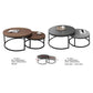 Elegant Round Nesting Coffee Table with Gloss Sintered Stone Top Grandeur Furnishings