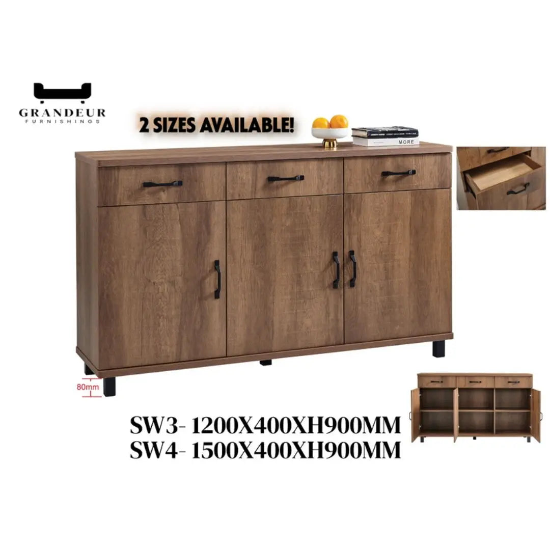 Versatile Side Cabinet - 3 Models Available in Stylish Wood Finish Grandeur Furnishings