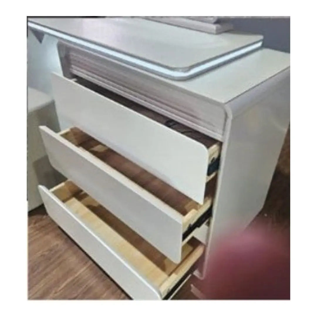 Vanity Table with LED Mirror and White Finish Dressing table Set Grandeur Furnishings