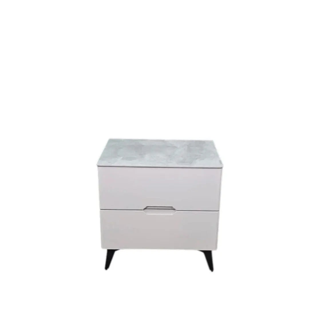 Luxury Gloss Sintered Stone Top Bedside Table Grandeur Furnishings
