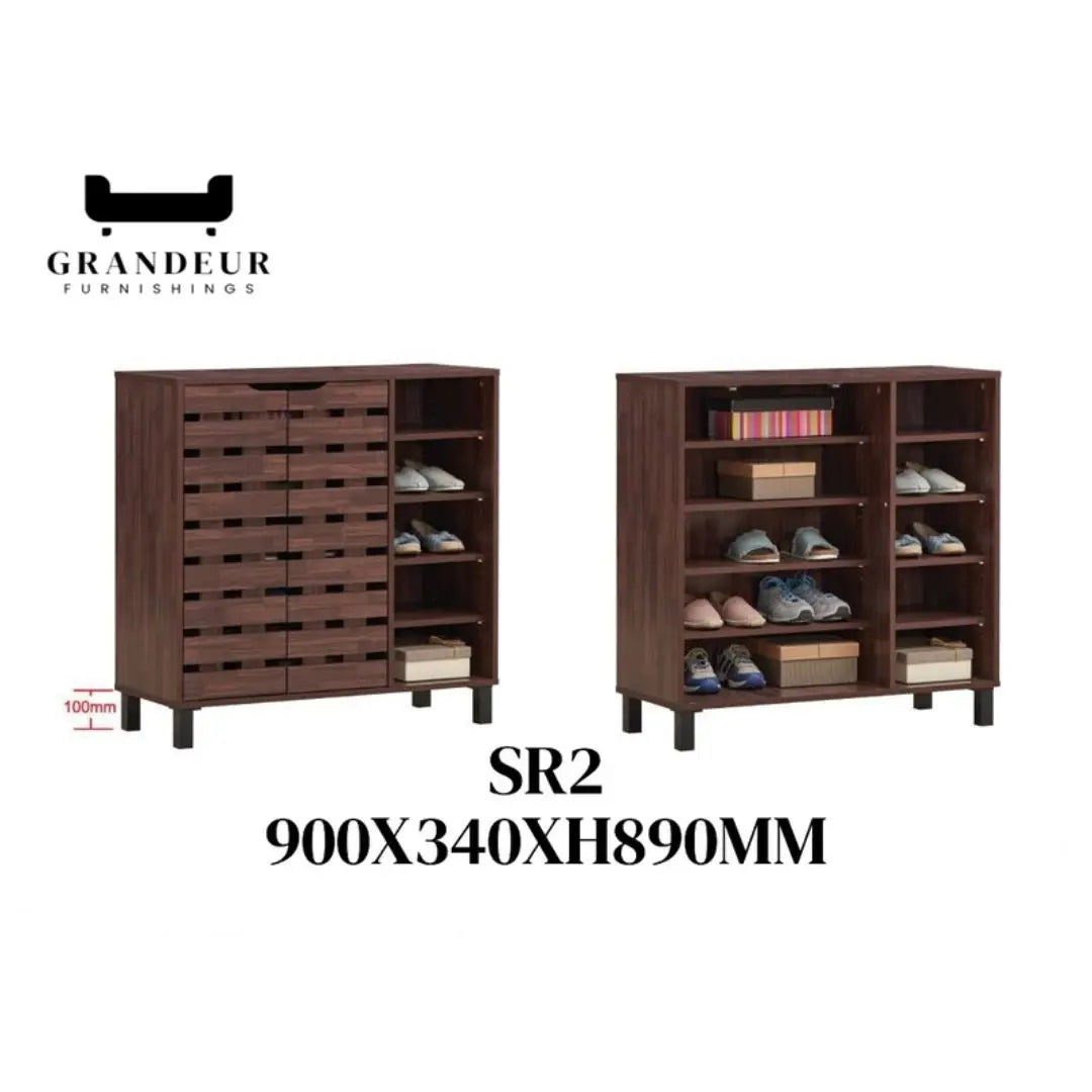 Modern Wooden Shoe Cabinet – Stylish and Spacious Storage Shoe Rack (6 Sizes) Grandeur Furnishings