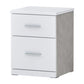 Modern 2-Drawer Bedside Table in White & Grey Finish Grandeur Furnishings