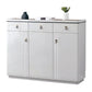 Glossy Shoe Cabinet with Glass Top Grandeur Furnishings