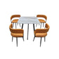 Modern 1+4 Dining Table Set with Sintered Stone Top & 4 Upholstered Chairs Grandeur Furnishings