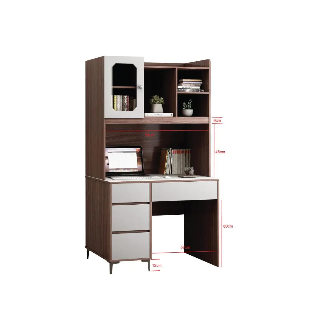 Modern Study Table with Microcrystalline Stone Top - Available in Multiple Sizes Grandeur Furnishings
