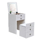 Space Saving Dressing Table Set with Soft-Close Mirror Top & Storage Stool Grandeur Furnishings