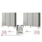 Modern Microcrystalline Glass Shoe Cabinet - Multiple Sizes in Light Grey Grandeur Furnishings