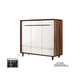Stylish Gloss White & Walnut Shoe Cabinet - Multiple Sizes Available for Organized Storage Grandeur Furnishings