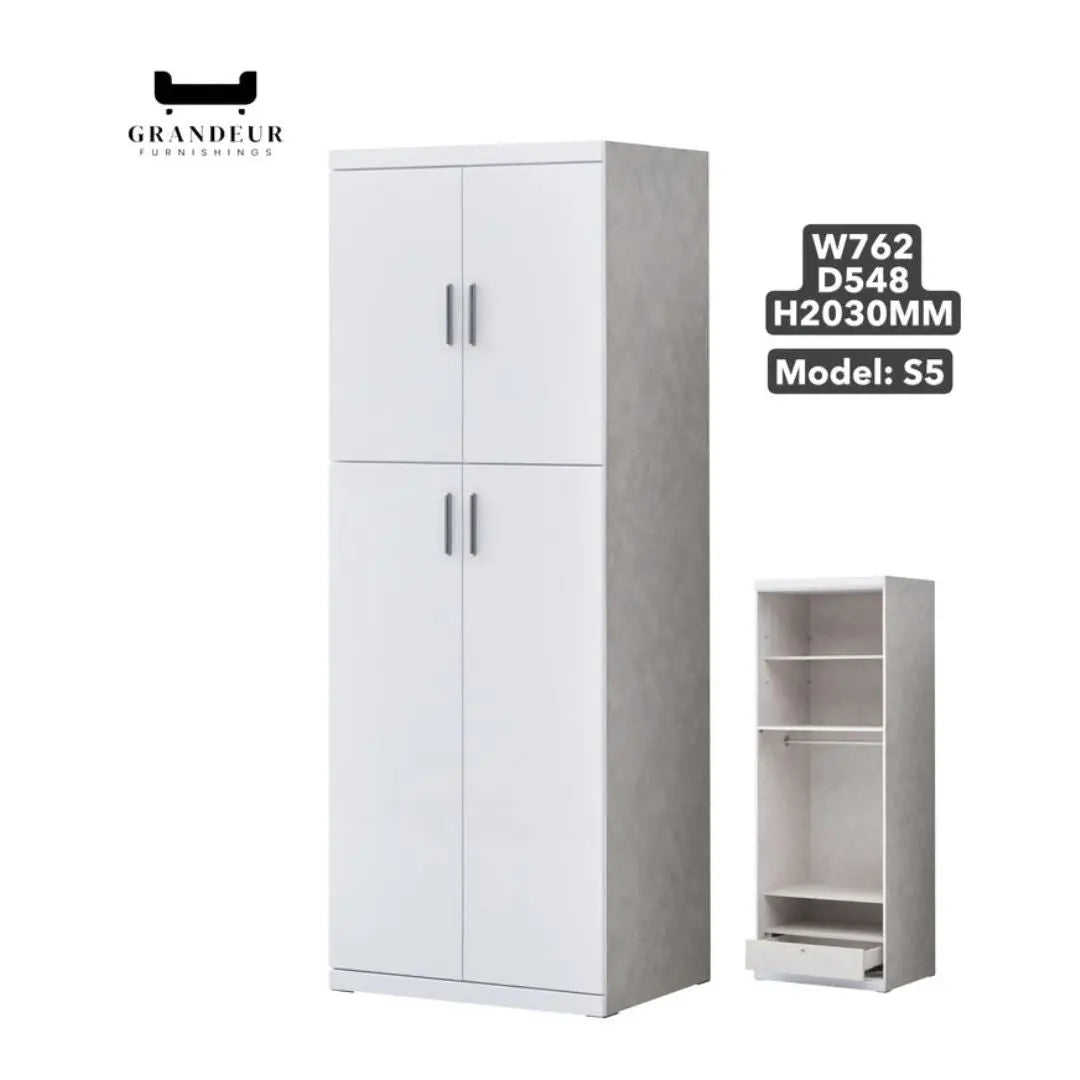 Modern White Wardrobe Collection Grandeur Furnishings