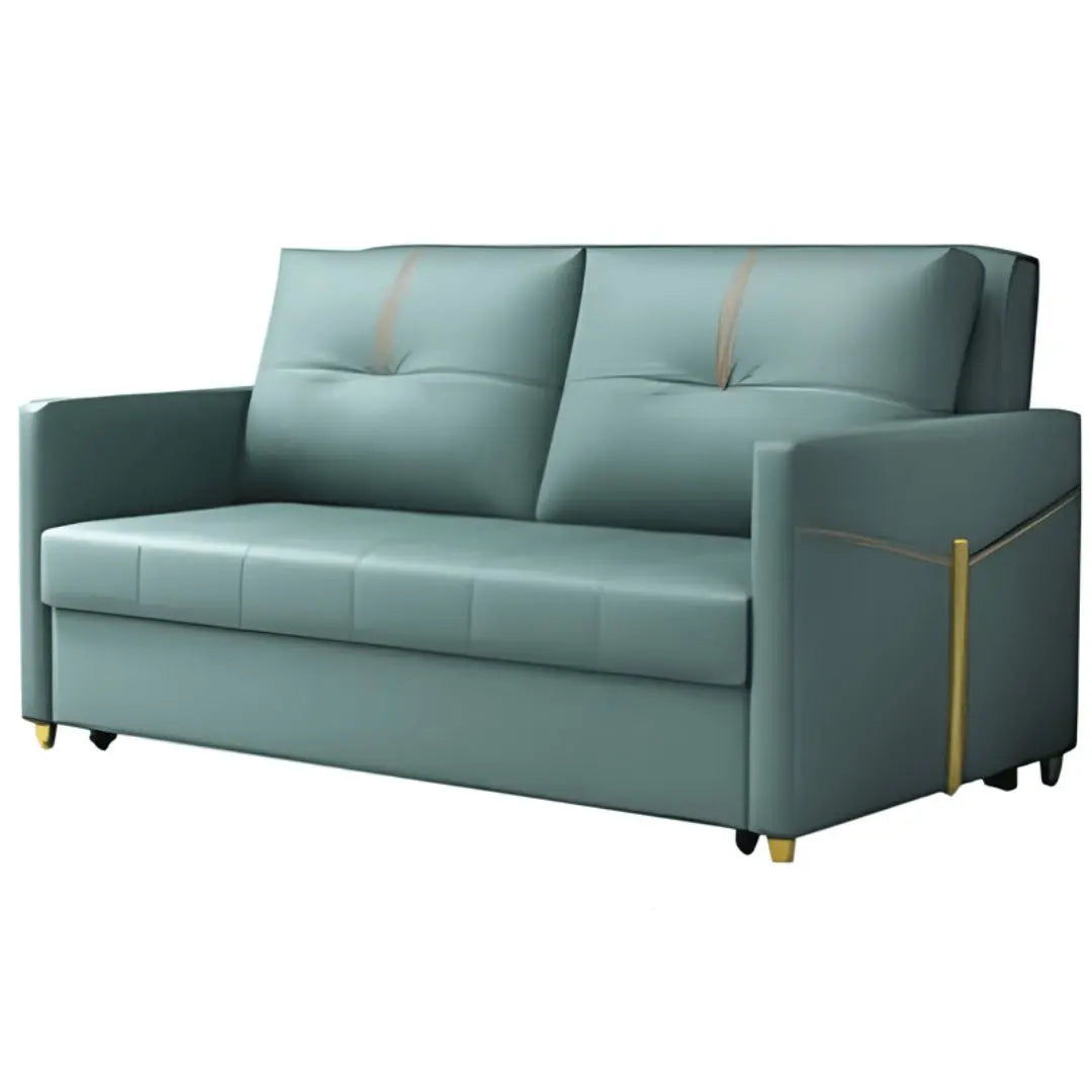 Versatile Sofa Bed with Gold Accents – Available in Blue, Teal, and Grey Grandeur Furnishings