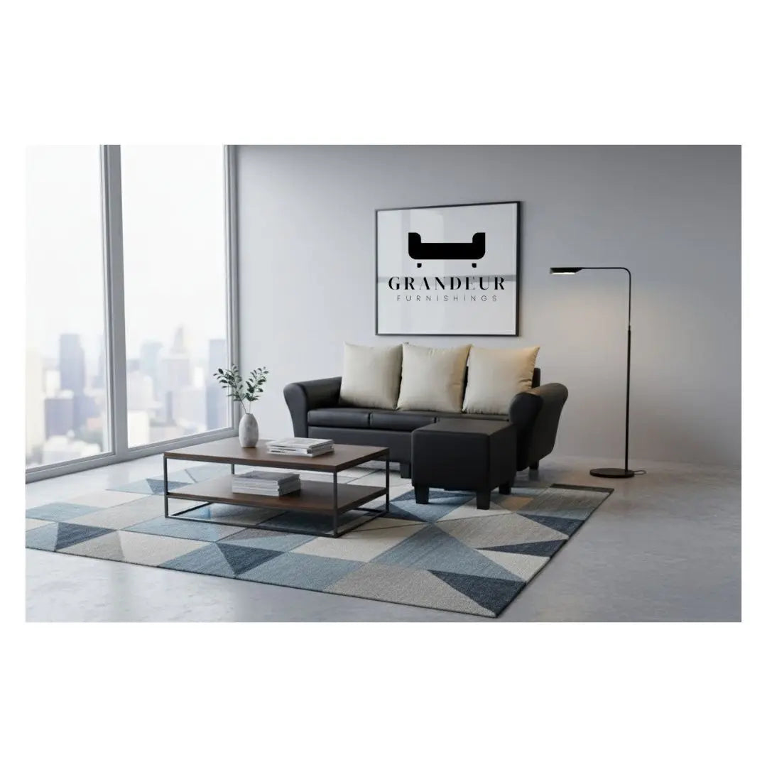 Elegant 3 Seater Sofa with Ottoman Foot Stool Grandeur Furnishings