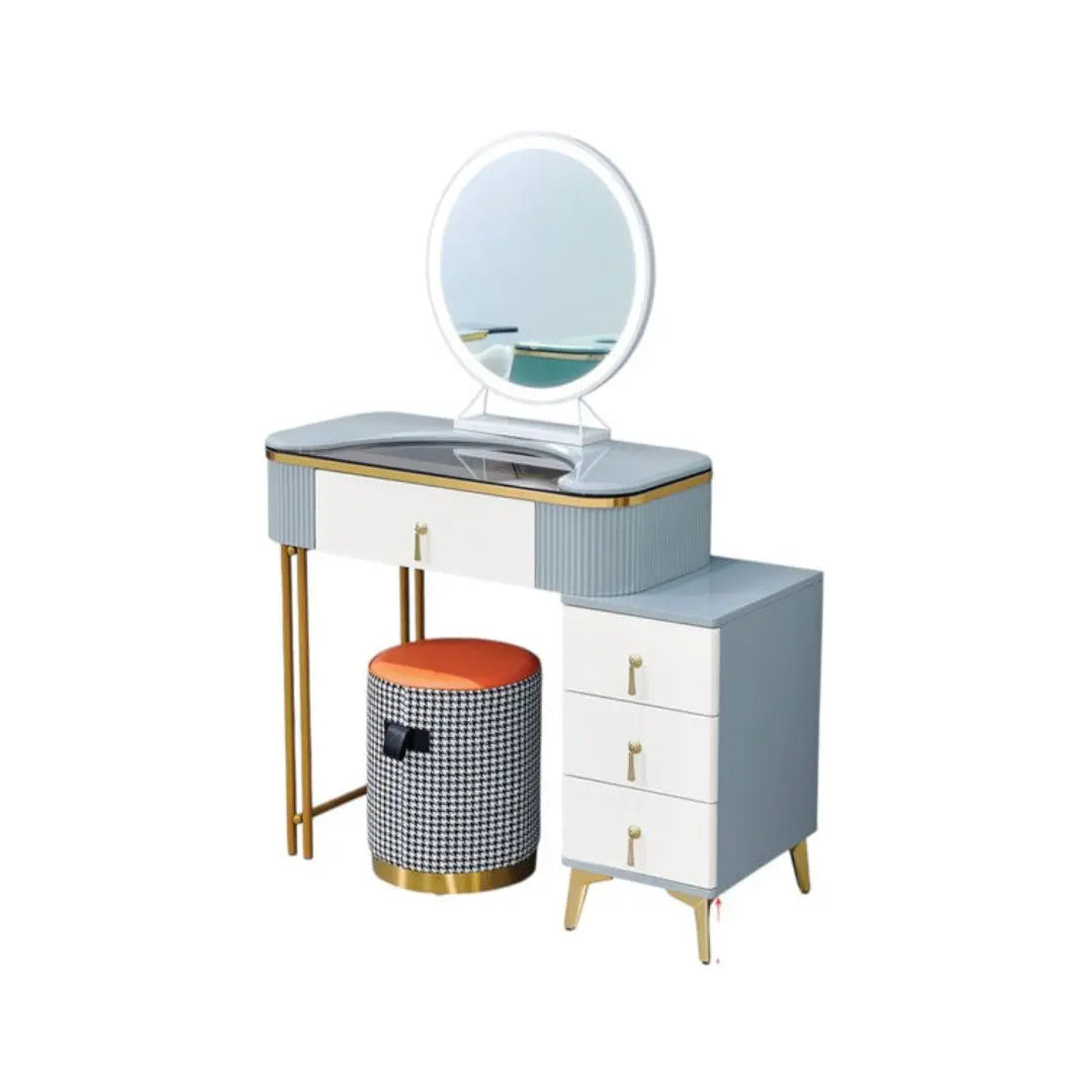 Dressing Table with Mirror and Storage (Green, Grey, and White Options) Grandeur Furnishings