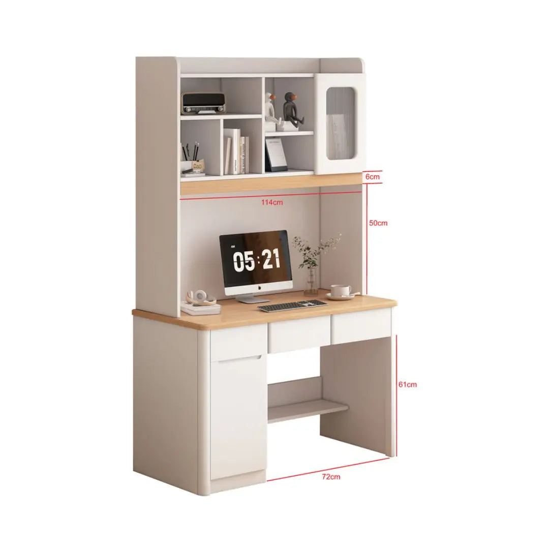 Study Table with Maple Wood Top & Matte White Base - Multiple Sizes Available Grandeur Furnishings