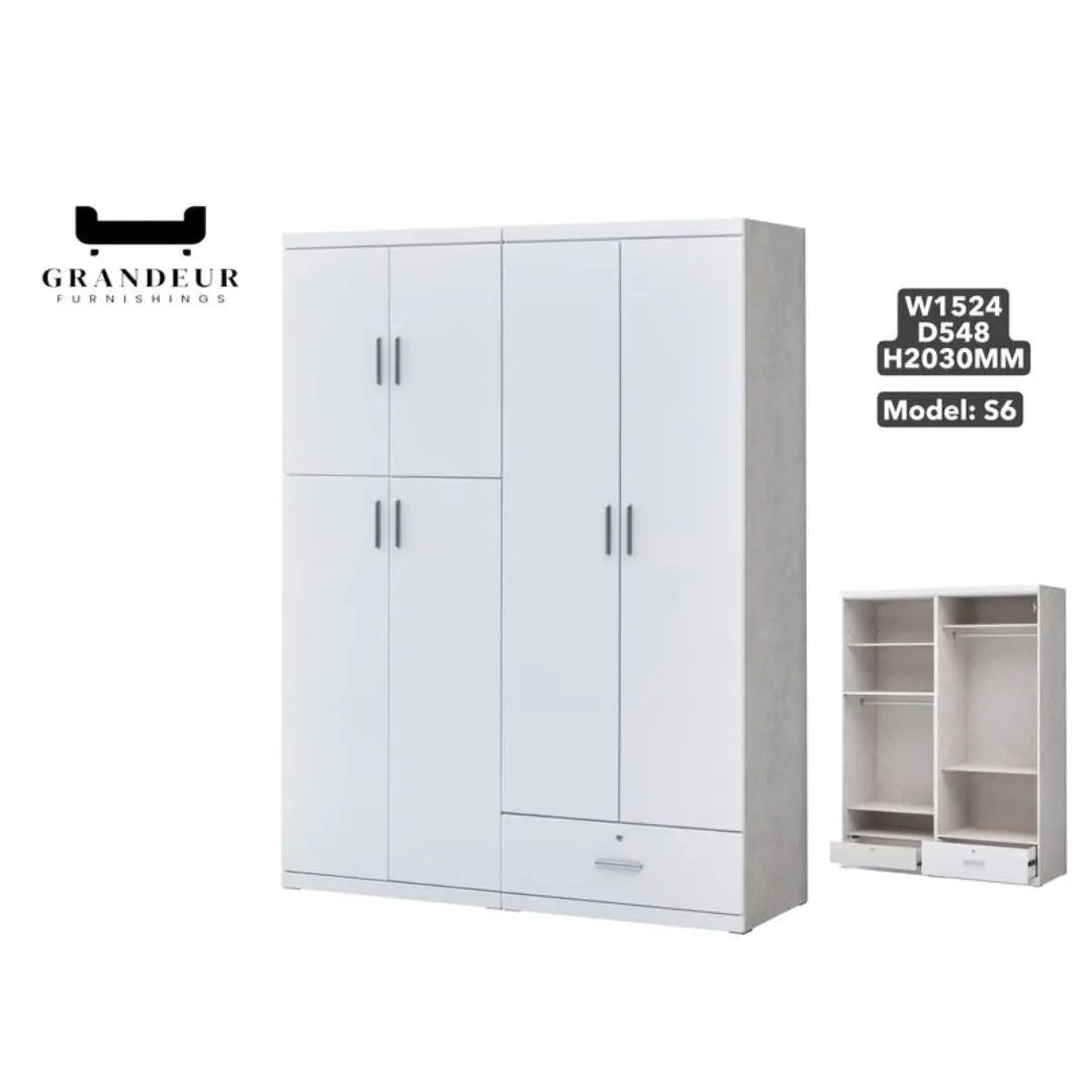 Modern White Wardrobe Collection Grandeur Furnishings