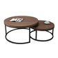 Elegant Round Nesting Coffee Table with Gloss Sintered Stone Top Grandeur Furnishings