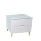Luxury Gloss Sintered Stone Top Bedside Table Grandeur Furnishings
